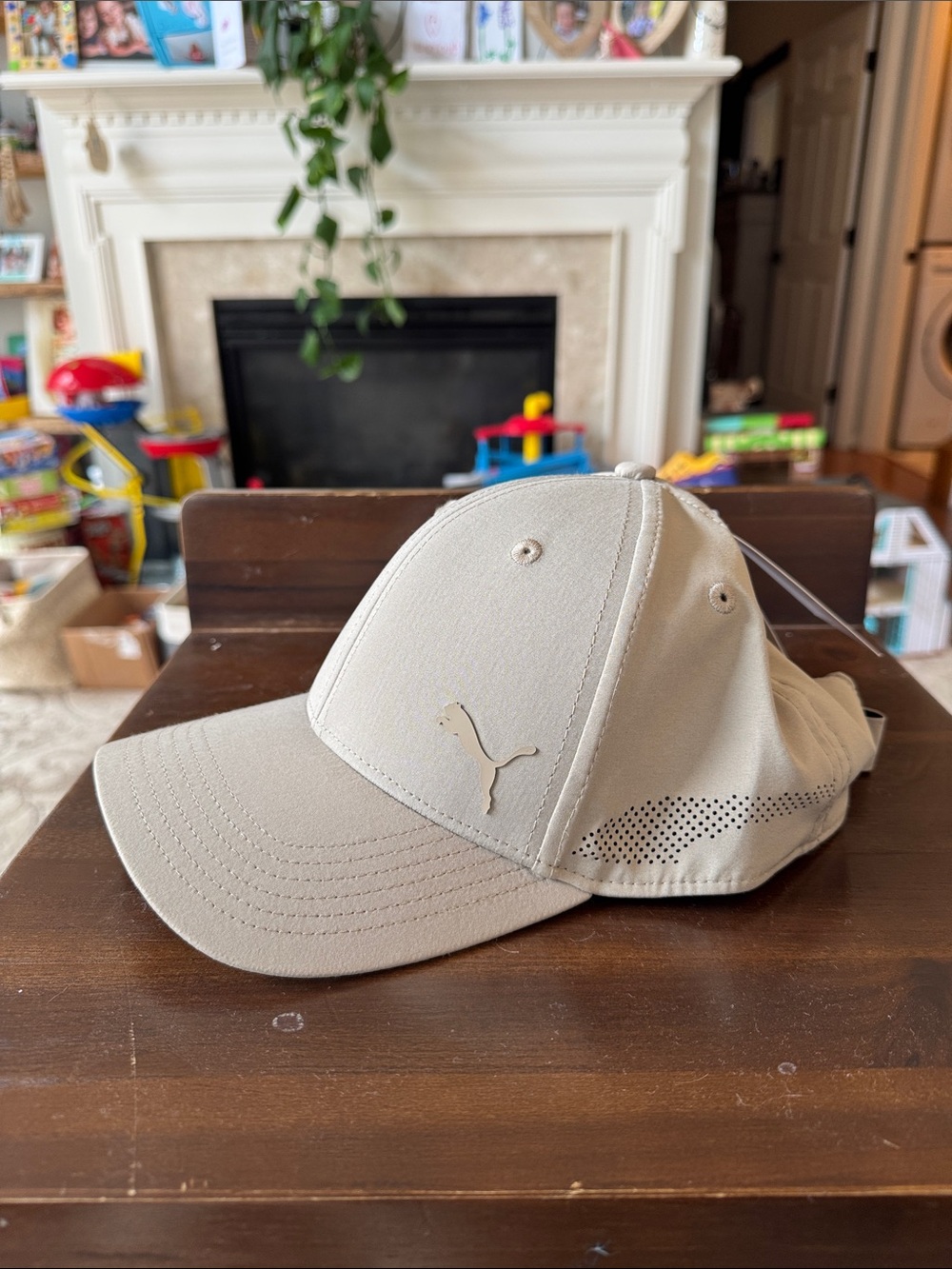 Puma Beige Men's Performance Baseball Cap with Subtle Logo